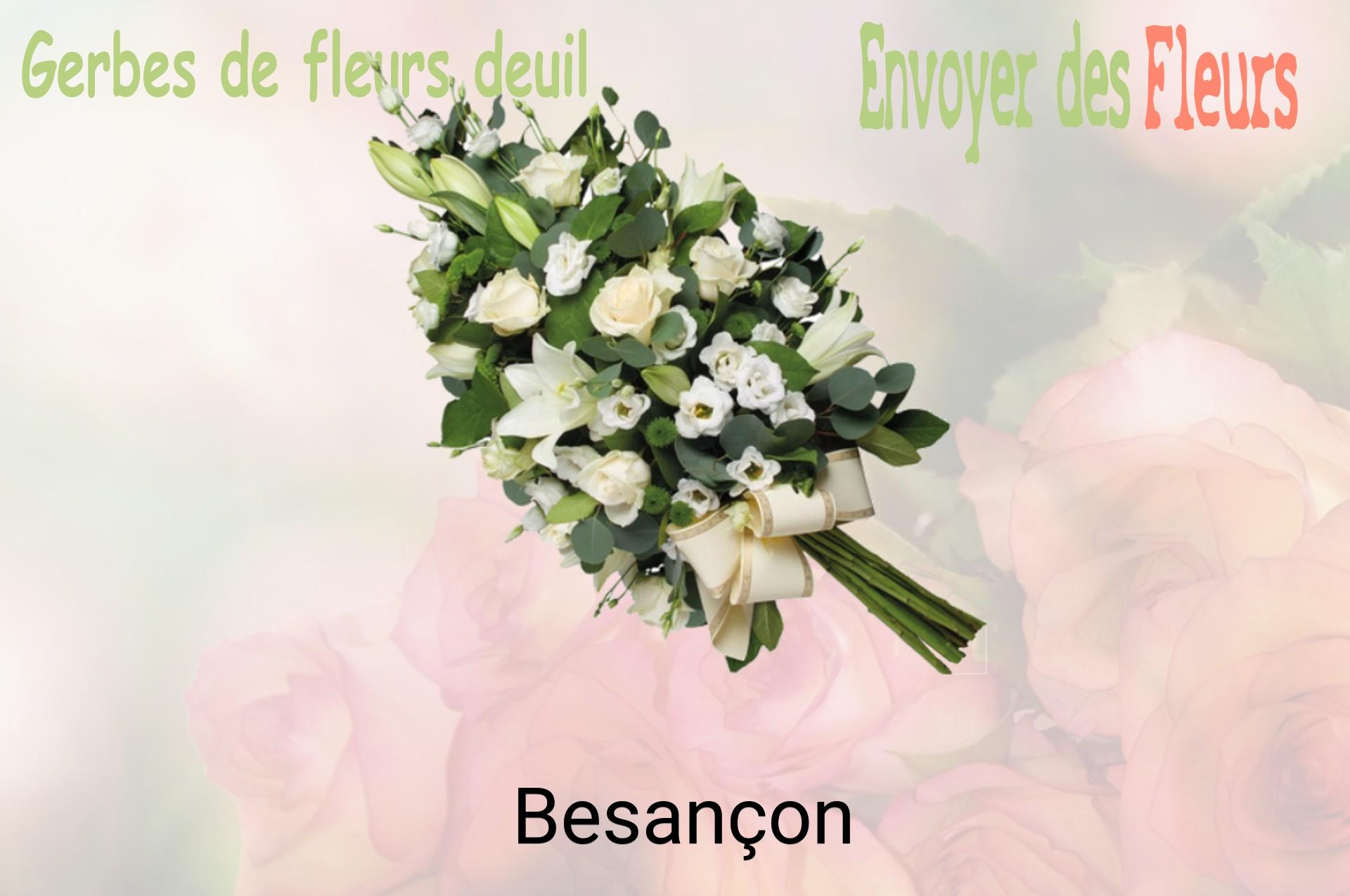 Gerbe de fleurs de deuil livrée à Besançon